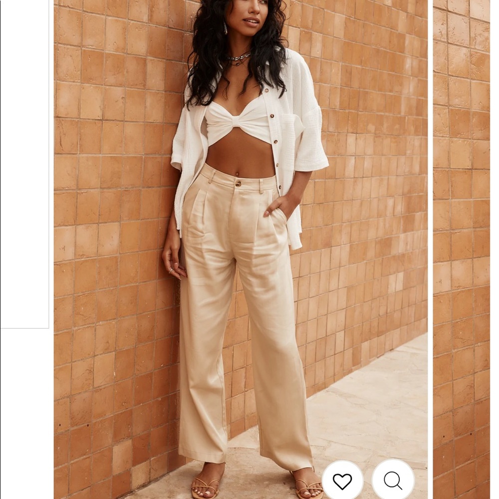 Flowy silky wide leg pants